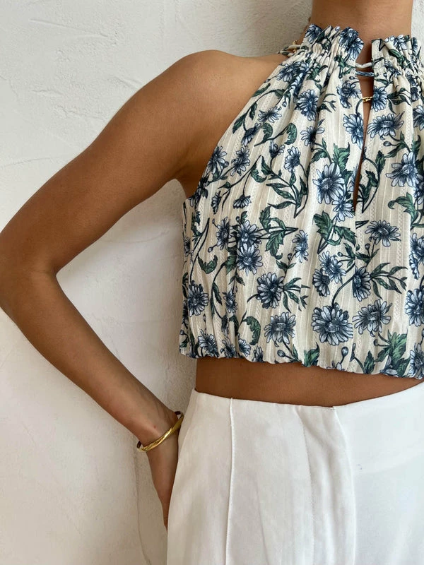 Significant Other Isobel Top In Cornflower Daisy - Image 5