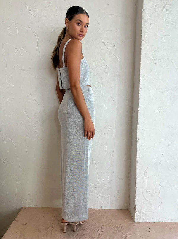 Third Form Heavy Metal Knit Crop In Silver - Image 4