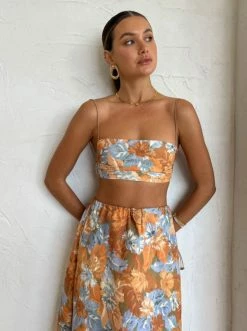 Tojha Pip Top In Desert Floral