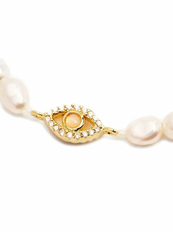 By Charlotte Eye Of Purity Pearl Bracelet In Gold Vermeil - Image 3