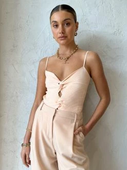 Viktoria & Woods Strobe Top In Apricot